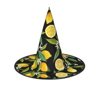 LGHHGY 1 PC Halloween Hat – Yellow Lemon Print Witches Decor Party, Role Play Accessory, Magic Wizard Cap for Women, Men