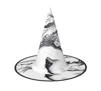 LGHHGY 2 PCS Halloween Hat – Black and White Marble Print Witches Decor Party, Role Play Accessory, Magic Wizard Cap for Women, Men