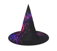 LGHHGY 2 PCS Halloween Hat â€“ Colorful Galaxy Music Note Print Witches Decor Party, Role Play Accessory, Magic Wizard Cap for Women, Men