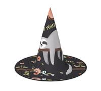 LGHHGY 2 PCS Halloween Hat â€“ Cute Sloth Print Witches Decor Party, Role Play Accessory, Magic Wizard Cap for Women, Men
