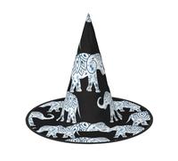 LGHHGY 2 PCS Halloween Hat â€“ elephant Print Witches Decor Party, Role Play Accessory, Magic Wizard Cap for Women, Men