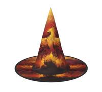 LGHHGY 2 PCS Halloween Hat â€“ Fantasy Phoenix Print Witches Decor Party, Role Play Accessory, Magic Wizard Cap for Women, Men