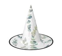 LGHHGY 2 PCS Halloween Hat – White Natural Greenery Twig Print Witches Decor Party, Role Play Accessory, Magic Wizard Cap for Women, Men