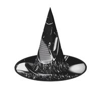 LGHHGY 2 PCS Halloween Hat - Black and White Golf Print Witches Decor Party, Role Play Accessory, Magic Wizard Cap for Women, Men