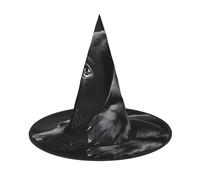 LGHHGY 2 PCS Halloween Hat - Black Labrador Puppy Print Witches Decor Party, Role Play Accessory, Magic Wizard Cap for Women, Men