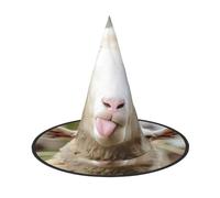 LGHHGY 2 PCS Halloween Hat - Funny Naughty Sheep Tongue Cute Animal Print Witches Decor Party, Role Play Accessory, Magic Wizard Cap for Women, Men