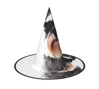 LGHHGY 2 PCS Halloween Hat - Well-behaved schnauzer Print Witches Decor Party, Role Play Accessory, Magic Wizard Cap for Women, Men