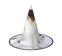 LGHHGY 2 PCS Halloween Hat - White Papillon Print Witches Decor Party, Role Play Accessory, Magic Wizard Cap for Women, Men