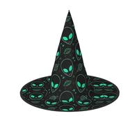LGHHGY 3 PCS Halloween Hat – Aliens Print Witches Decor Party, Role Play Accessory, Magic Wizard Cap for Women, Men