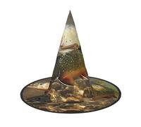 LGHHGY 3 PCS Halloween Hat â€“ Brook Trout Fly Fishing Print Witches Decor Party, Role Play Accessory, Magic Wizard Cap for Women, Men
