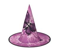 LGHHGY 3 PCS Halloween Hat – Butterfly Print Witches Decor Party, Role Play Accessory, Magic Wizard Cap for Women, Men