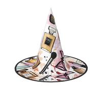 LGHHGY 3 PCS Halloween Hat â€“ Cosmetic And Makeup Theme Pattern Print Witches Decor Party, Role Play Accessory, Magic Wizard Cap for Women, Men