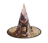 LGHHGY 3 PCS Halloween Hat â€“ Cute Pig Print Witches Decor Party, Role Play Accessory, Magic Wizard Cap for Women, Men