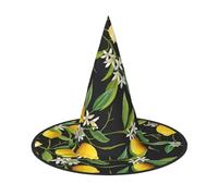 LGHHGY 3 PCS Halloween Hat – Lemon and Flower Print Witches Decor Party, Role Play Accessory, Magic Wizard Cap for Women, Men