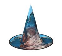 LGHHGY 3 PCS Halloween Hat â€“ Ocean Animal Funny Dolphin Print Witches Decor Party, Role Play Accessory, Magic Wizard Cap for Women, Men