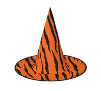 LGHHGY 3 PCS Halloween Hat – Orange tiger leopard Print Witches Decor Party, Role Play Accessory, Magic Wizard Cap for Women, Men