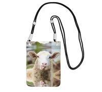 LGHHGY Black Carry Crossbody Purse â€“ Funny Naughty Sheep Tongue Cute Animal Print Mobile Phone Bag, Perfect for Commuting, Shopping, and Outdoor Activities