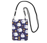 LGHHGY Black Carry Crossbody Purse â€“ Sheep Print Mobile Phone Bag, Perfect for Commuting, Shopping, and Outdoor Activities