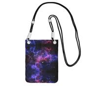LGHHGY Black Carry Crossbody Purse â€“ Universe Galaxy Star Space Print Mobile Phone Bag, Perfect for Commuting, Shopping, and Outdoor Activities