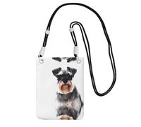 LGHHGY Black Carry Crossbody Purse - Well-behaved schnauzer Print Mobile Phone Bag, Perfect for Commuting, Shopping, and Outdoor Activities