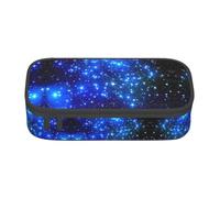 LGHHGY Blue Shining Stars Print Pencil Case - Multi-Purpose Pen Organizer, Portable Stationery Bag for School, Office, and Travel