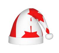 LGHHGY Canadian flag Print Christmas Hat for Kids â€“ Soft Plush Santa Hat, Holiday Headwear for Xmas, New Year, Halloween