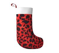 LGHHGY Christmas Stocking with Red Leopard Pattern Print Design â€“ Holiday Hanging Ornament for Fireplace, Xmas Tree & Home Decor