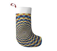 LGHHGY Christmas Stocking with spiral optical illusion gif Print Design – Holiday Hanging Ornament for Fireplace, Xmas Tree & Home Decor