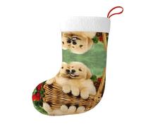 LGHHGY dog golden retriever Print Christmas Stocking 18 Inches - Fireplace Hanging Holiday Decoration, Perfect for Family Xmas Tree