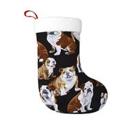 LGHHGY English Bulldogs Print Christmas Stocking 18 Inches - Fireplace Hanging Holiday Party Decoration, Soft Home Decor Gift