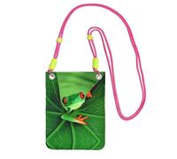 LGHHGY Fuchusia Carry Crossbody Purse â€“ Cute Frog Print Mobile Phone Bag, Perfect for Commuting, Shopping, and Outdoor Activities