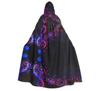 LGHHGY Halloween Colorful Galaxy Music Note Print Hooded Cloak Costume - Perfect for Parties, Carnivals, Comic Exhibitions, and More