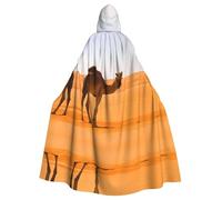 LGHHGY Halloween Hooded Cloak Costume - Unisex Adult Desert Sand Camel Print Cape for Cosplay, Party, and Themed Events