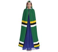 LGHHGY Halloween Hooded Cloak Costume - Unisex Adult Flag of the Commonwealth of Dominica Print Cape for Cosplay, Party, and Themed Events