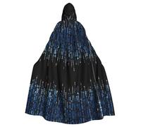 LGHHGY Halloween Hooded Cloak Costume - Unisex Adult the Blue Binary Print Cape for Cosplay, Party, and Themed Events