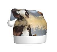 LGHHGY Horses Running Art Print Christmas Hat for Adults – Holiday Festive Headwear, Comfort Xmas New Year Santa Favors Hats