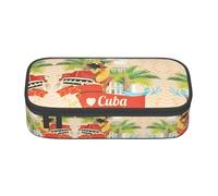 LGHHGY Island of Cuba Print Pencil Case - Multi-Purpose Pen Organizer, Portable Stationery Bag for School, Office, and Travel