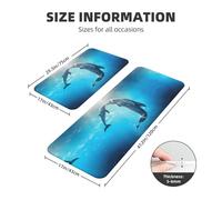 LGHHGY Kiss Dolphin Tale Pattern Print Kitchen Floor Mat 2 Sets - Sink Doormat, Laundry Rugs, Floor Runner Rug, Outdoor Entrance Welcome