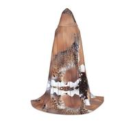 LGHHGY M Unisex Adult Halloween Hooded Cape - Canada Lynx Full Print Costume for Parties, Carnivals, Comic Exhibitions