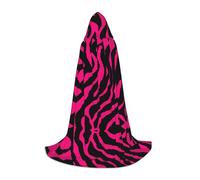 LGHHGY M Unisex Adult Halloween Hooded Cape - Zebra Tiger Leopard pink Full Print Costume for Parties, Carnivals, Comic Exhibitions