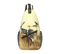 LGHHGY Music Drum in Field Print Cross Chest Bag - Travel Sling Backpack, Unisex Daypack for Hiking, Casual Use & Short Trips