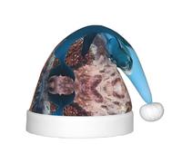 LGHHGY Ocean Animal Funny Dolphin Print Christmas Hat for Kids â€“ Soft Plush Santa Hat, Holiday Headwear for Xmas, New Year, Halloween