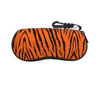 LGHHGY Orange tiger leopard Print Glasses Case with Zipper - Portable Eyeglass Protective Holder Bag for Sunglasses Reading Glasses