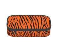 LGHHGY Orange Tiger Leopard Print Pencil Case - Multi-Purpose Pen Organizer, Portable Stationery Bag for School, Office, and Travel
