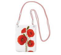 LGHHGY Pink Carry Crossbody Purse â€“ poppy flowers Print Mobile Phone Bag, Perfect for Commuting, Shopping, and Outdoor Activities