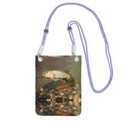 LGHHGY Purple Carry Crossbody Purse â€“ Brook Trout Fly Fishing Print Mobile Phone Bag, Perfect for Commuting, Shopping, and Outdoor Activities