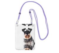 LGHHGY Purple Carry Crossbody Purse â€“ Well-behaved schnauzer Print Mobile Phone Bag, Perfect for Commuting, Shopping, and Outdoor Activities
