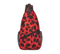 LGHHGY Red Leopard Pattern Print Cross Chest Bag - Travel Sling Backpack, Unisex Daypack for Hiking, Casual Use & Short Trips