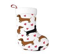 LGHHGY Romantic Dachshunds Print Christmas Stocking 18 Inches - Fireplace Hanging Holiday Party Decoration, Soft Home Decor Gift