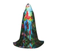 LGHHGY S Unisex Adult Halloween Hooded Cape - Two Colored Parrots Full Print Costume for Parties, Carnivals, Comic Exhibitions